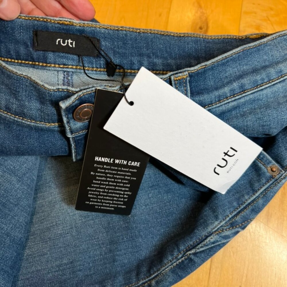 NEW Ruti Petite Denim Wide-ish Pants, Medium Wash, 8P - Picture 11 of 15